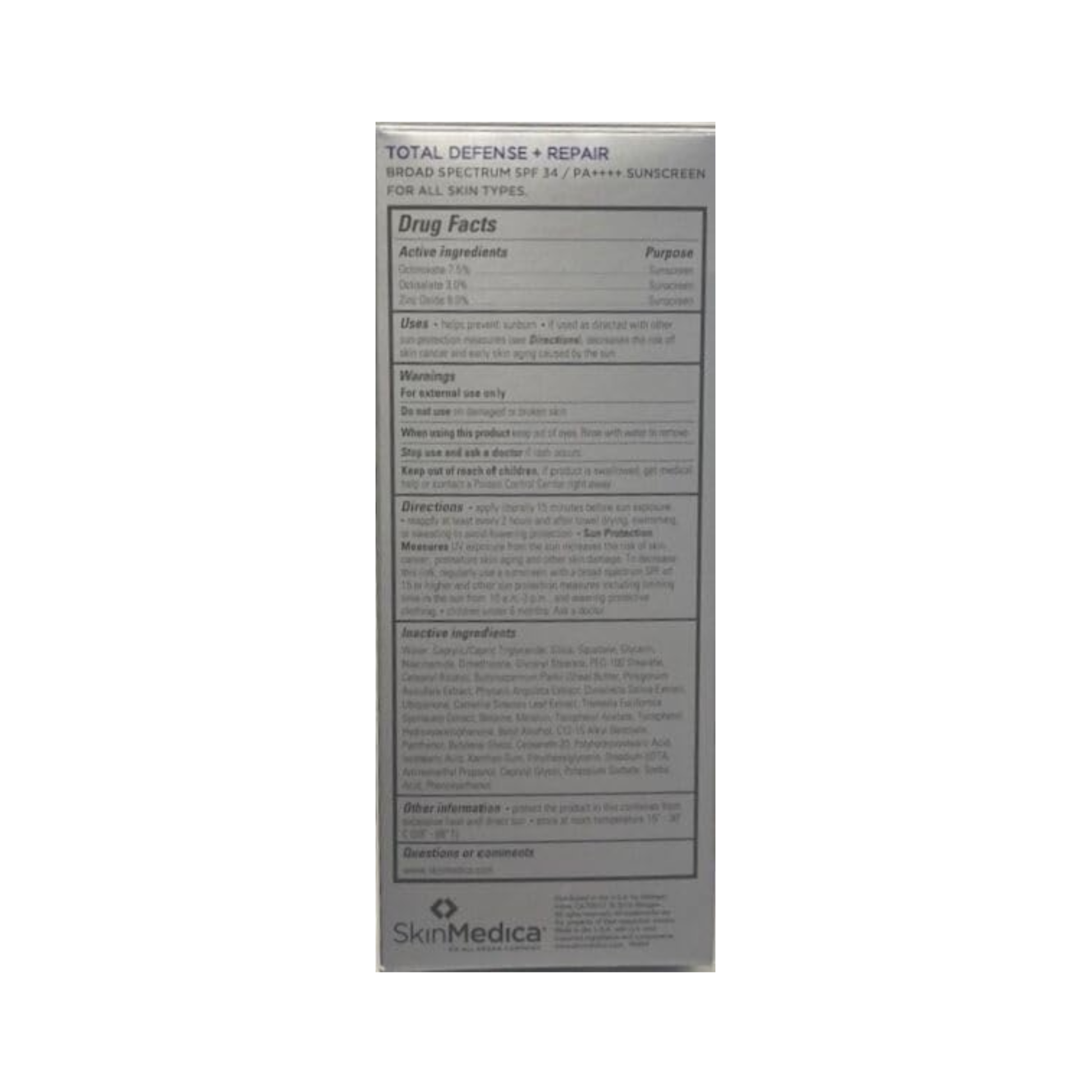 Total Defense + Repair Broad Spectrum SPF 34 / PA ++++ Sunscreen - MariposaSkincare.com