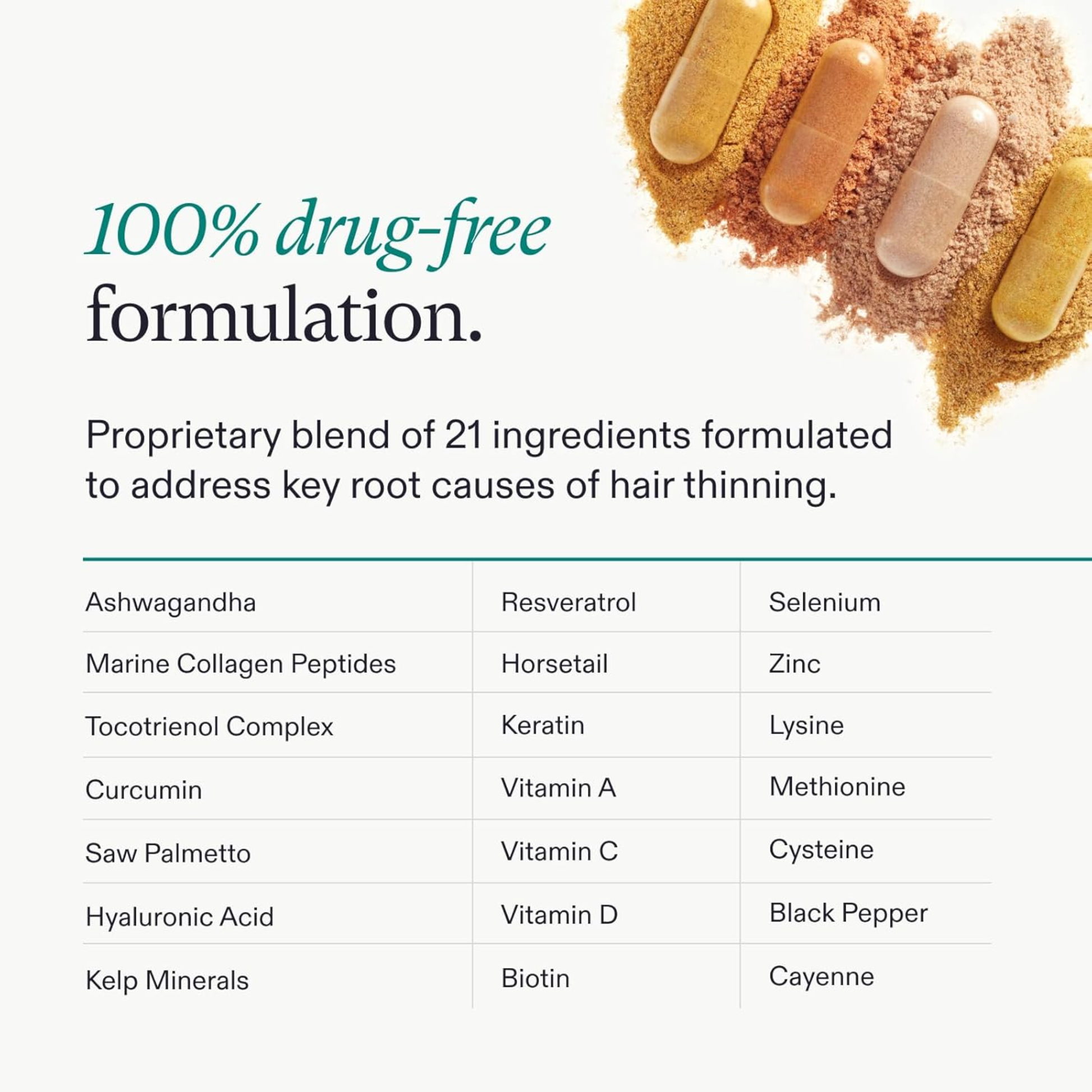 WOMEN'S BALANCE Hair Growth Supplements, 3 MONTH SUPPLY, Ages 45 and Up, Dermatologist Recommended - MariposaSkincare.com