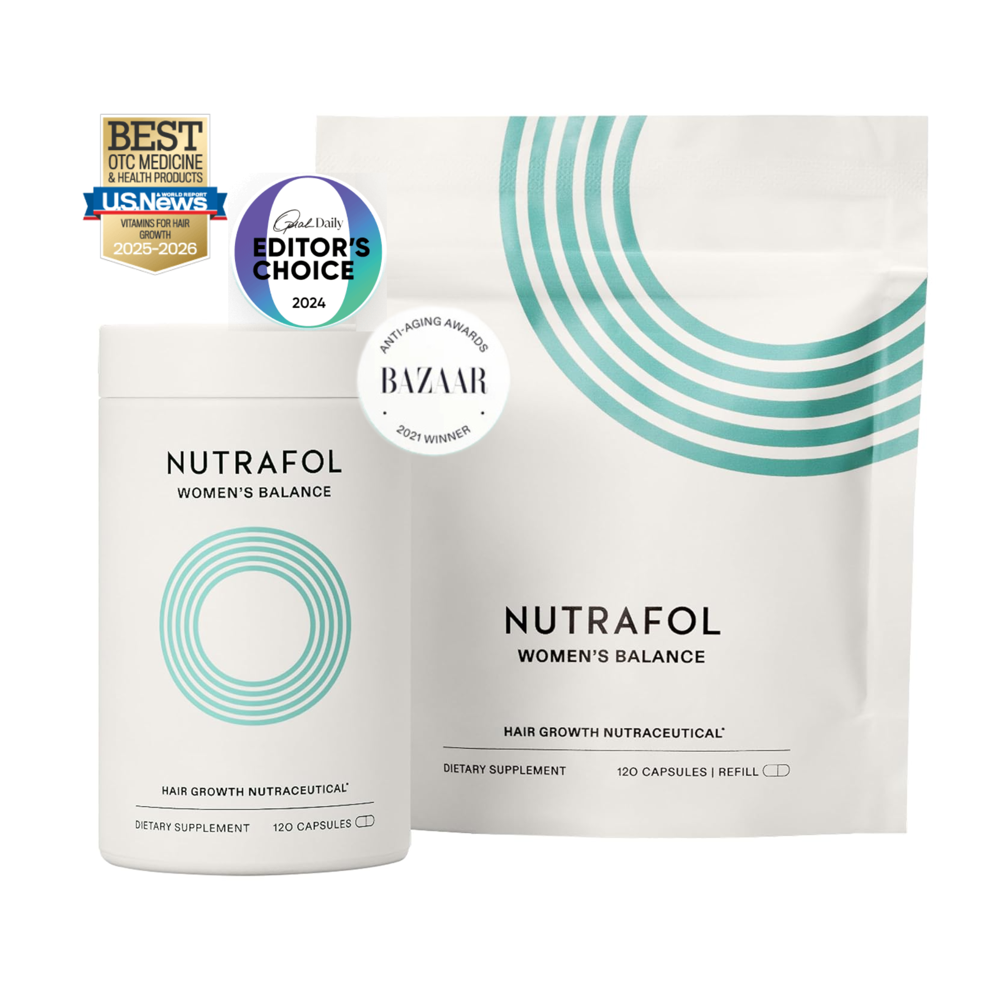WOMEN'S BALANCE Hair Growth Supplements, 3 MONTH SUPPLY, Ages 45 and Up, Dermatologist Recommended - MariposaSkincare.com